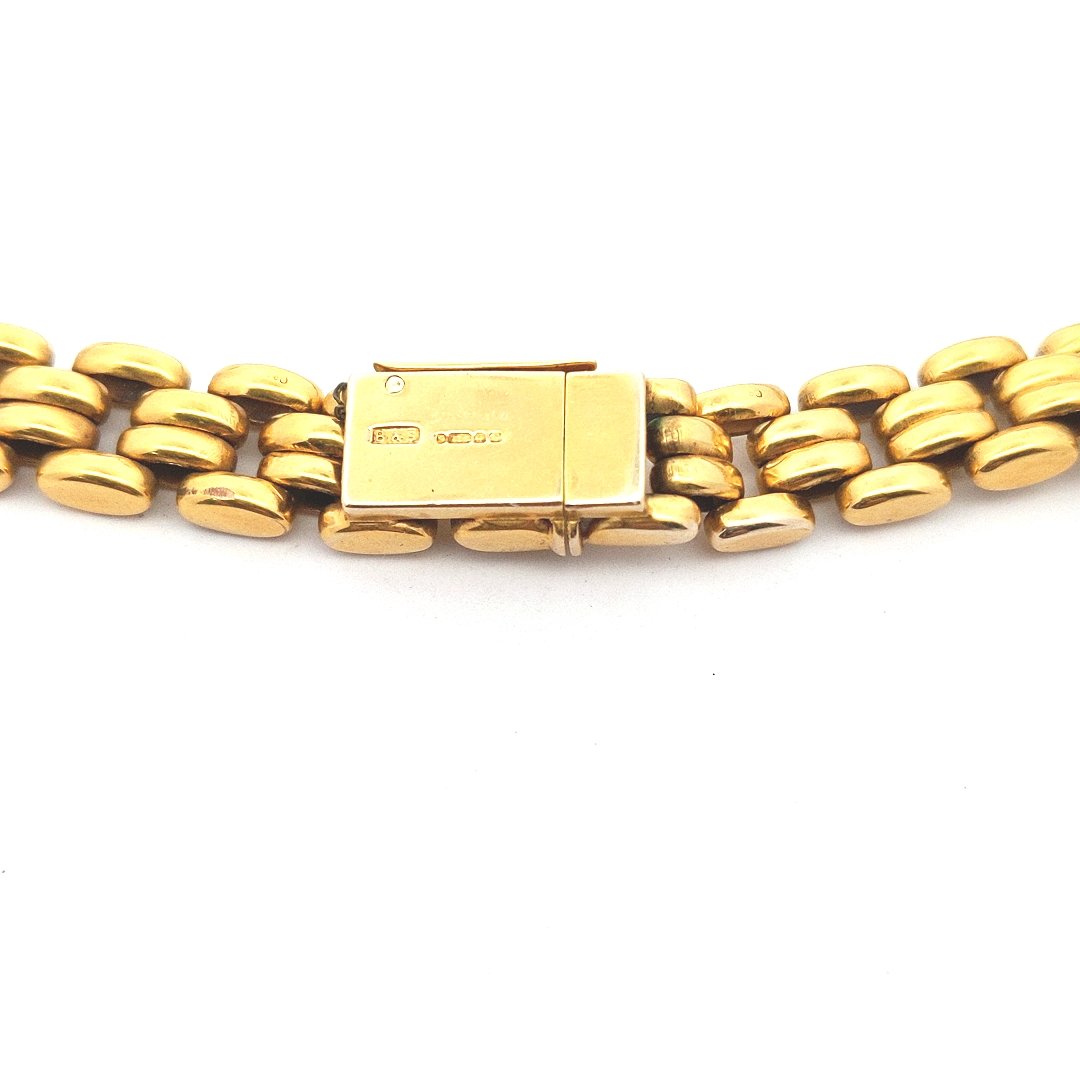 Vintage $3800 9K Yellow Gold Oval Link Fringe Necklace