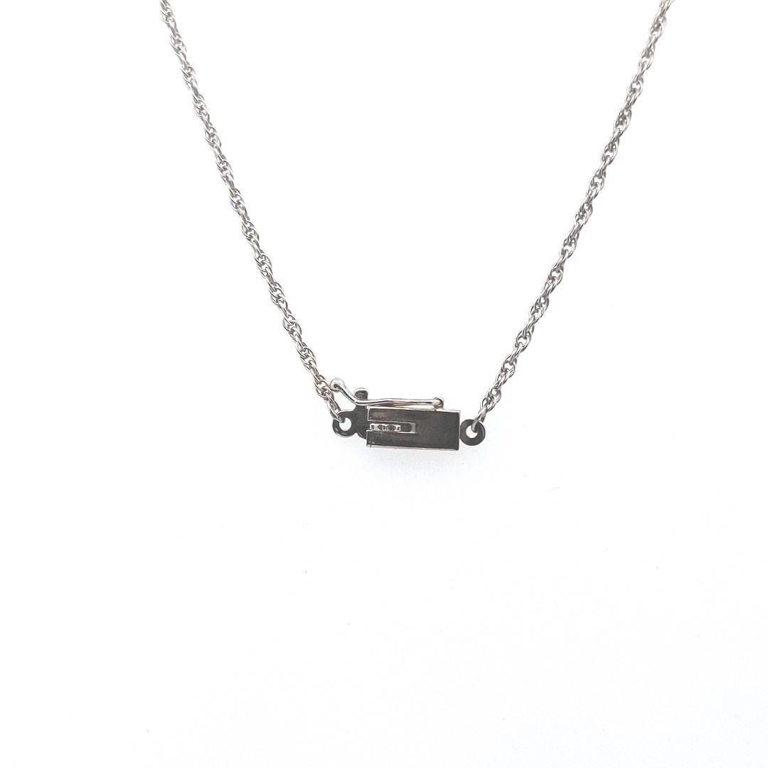 Vintage $1600 14K White Gold 1.00ctw Diamond Pendant Necklace