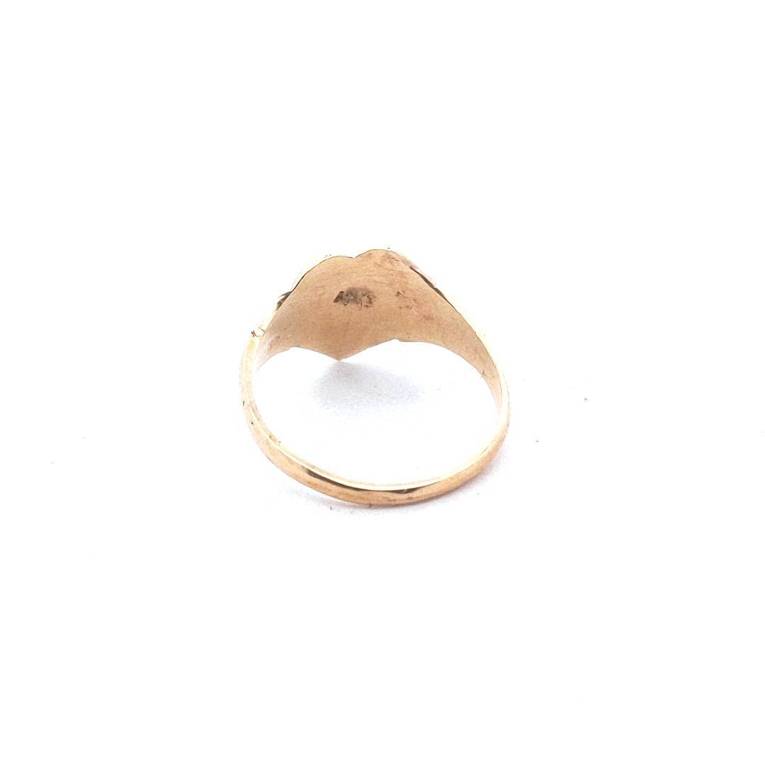 Vintage $130 14K Yellow Gold Heart Signet Baby Ring