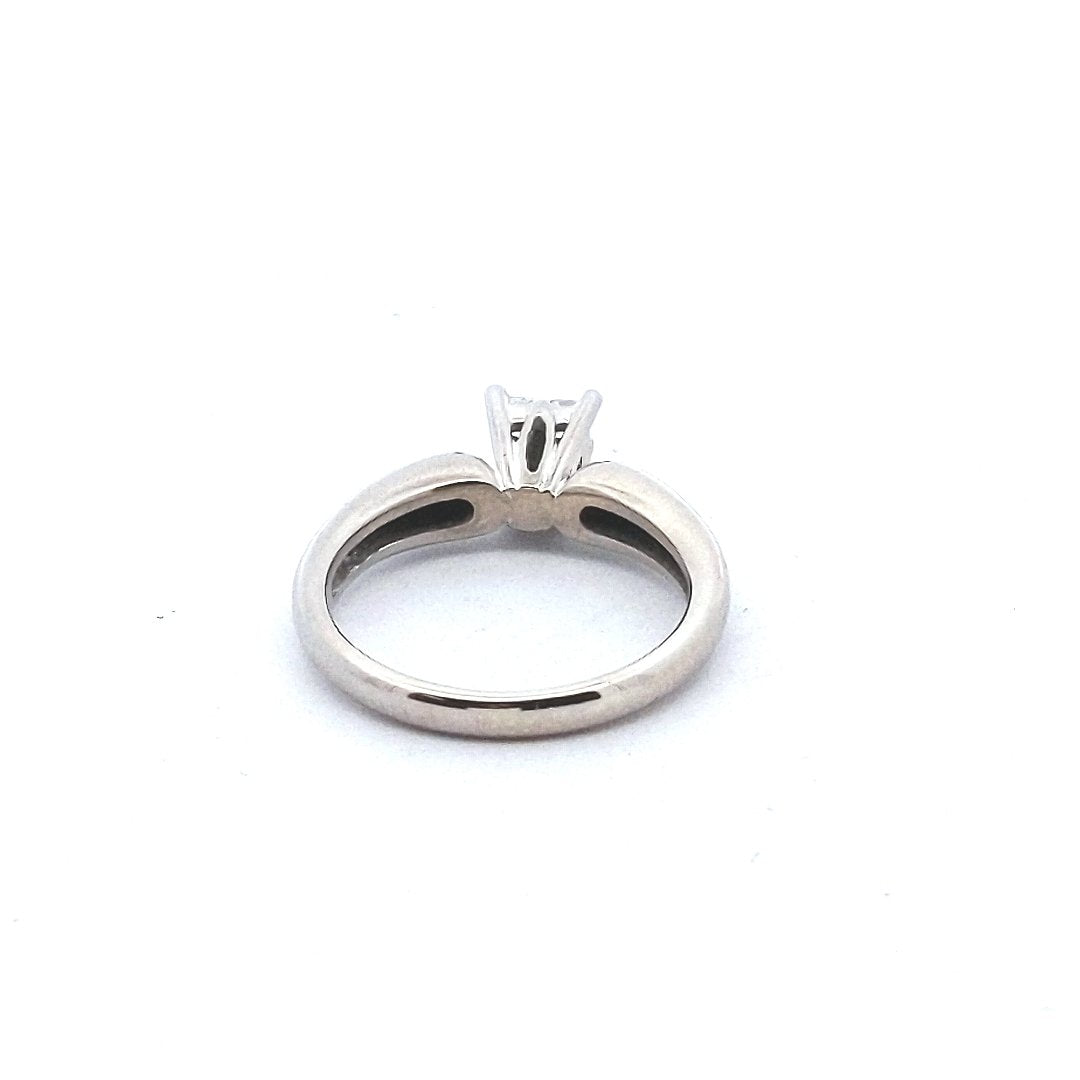 Estate $700 14K White Gold Princess Cut Diamond Cluster Ring