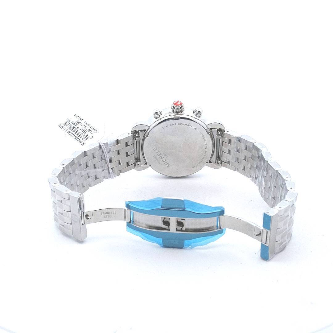 Stainless Steel Michele CSX Chronograph Diamond Mother of Pearl Quartz Watch