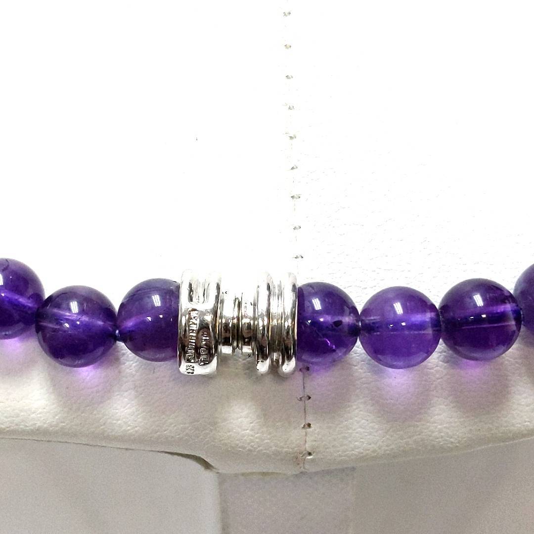 Designer $250 Judith Ripka Sterling Silver Amethyst Bead Necklace