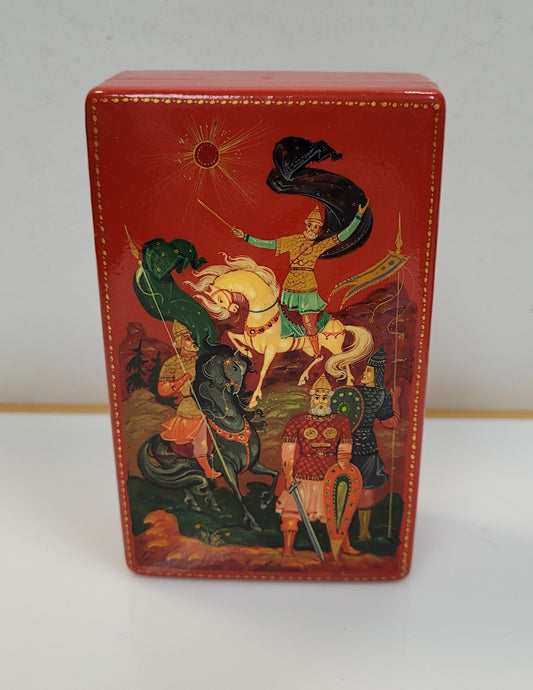 Vintage "Lay of the Host of Igor" Russian Lacquerware Box