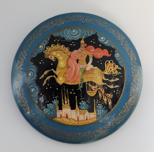 Vintage "Ivan and the Firebird" Russian Lacquerware Pin