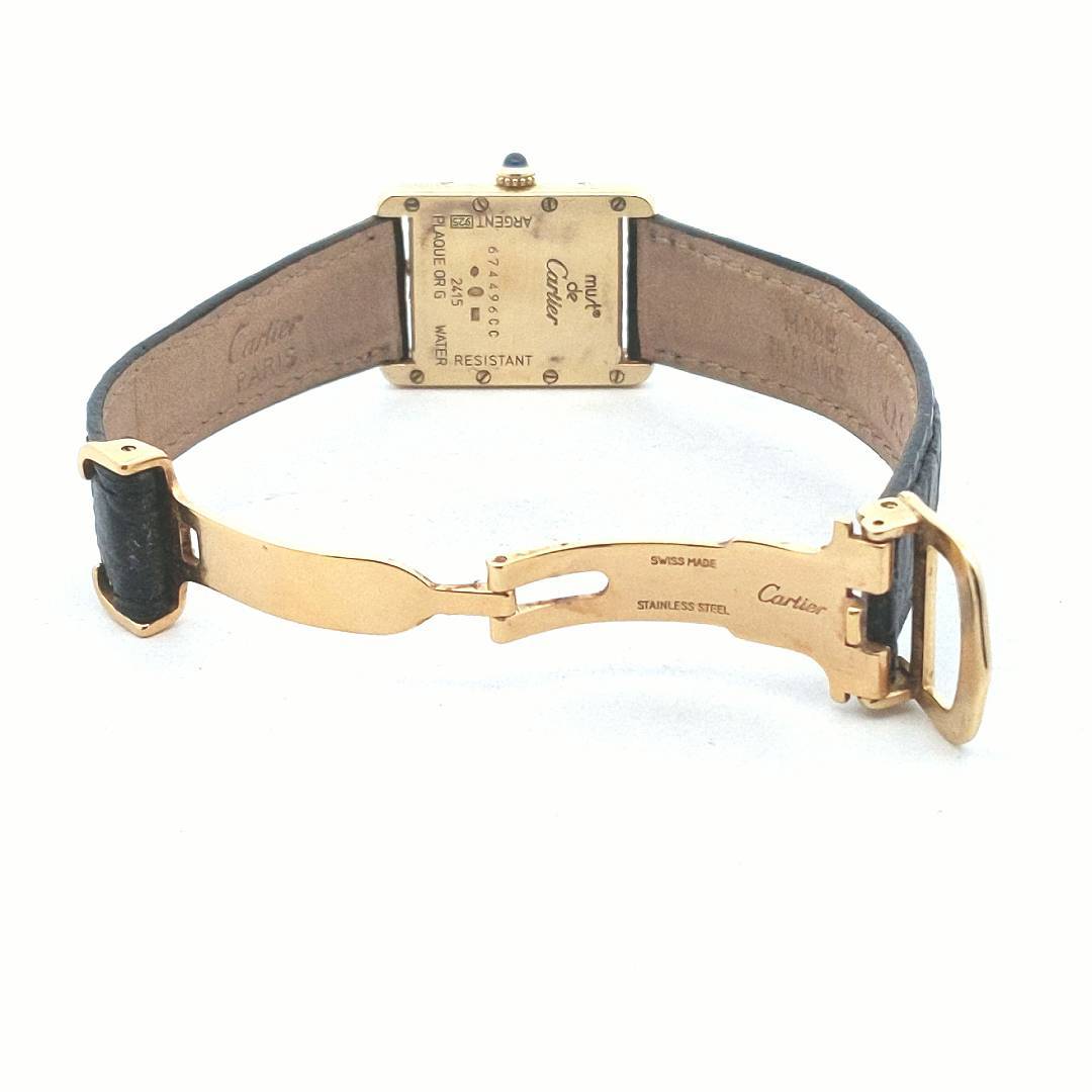Designer $1400 Must de Cartier Sterling Vermeil Quartz Watch