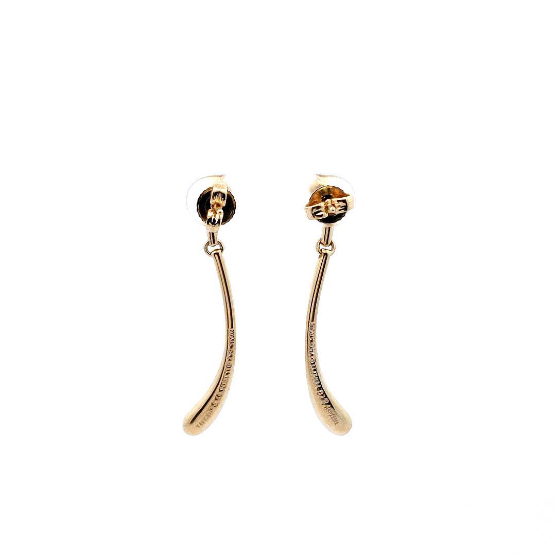 Tiffany & Co $3000 18K Yellow Gold Peretti Long Teardrop Earrings
