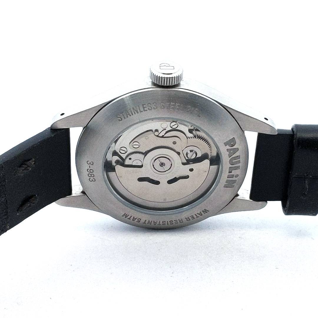 Estate Stainless Steel Paulin Anordain Neo B Orange Dial Automatic Watch