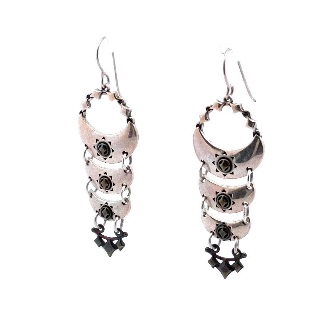 Designer $140 Kenneth Johnson Sterling Silver Copper Earrings