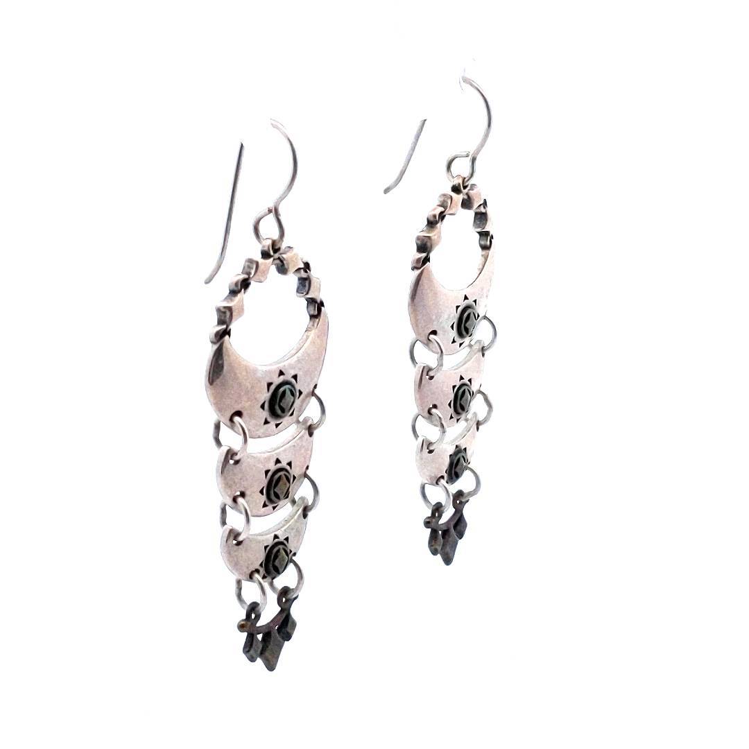 Designer $140 Kenneth Johnson Sterling Silver Copper Earrings