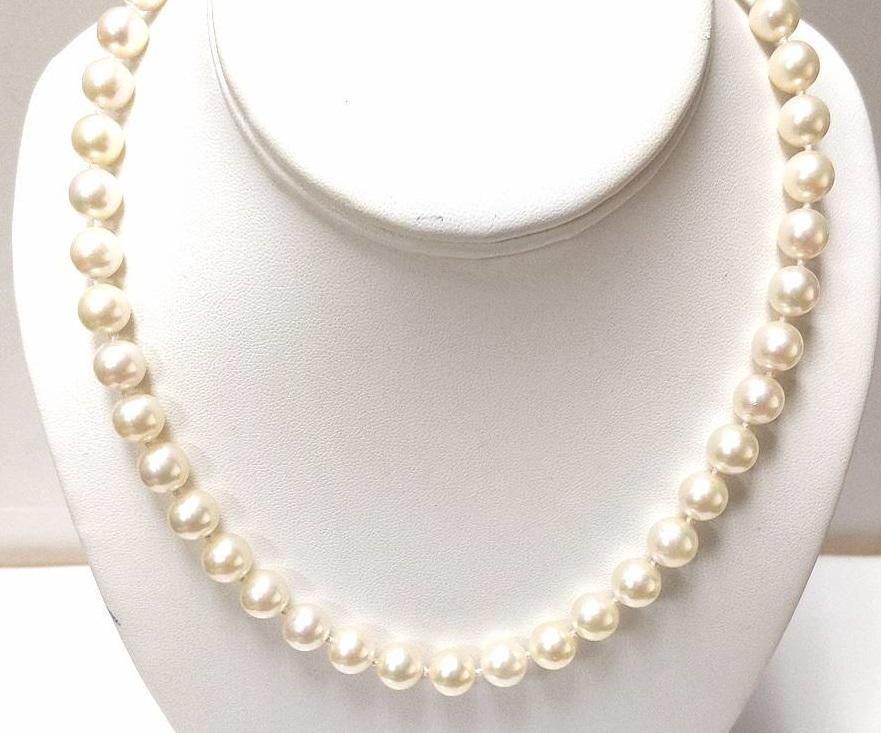 Estate 14K Yellow Gold Cultured Pearl Necklace