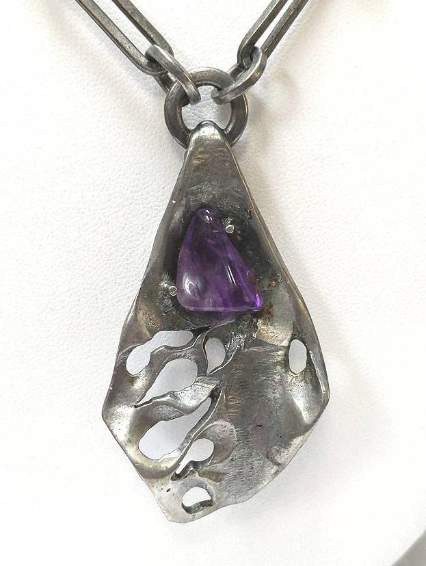 Estate $280 Lysgards Pewetel Tumbled Amethyst Necklace
