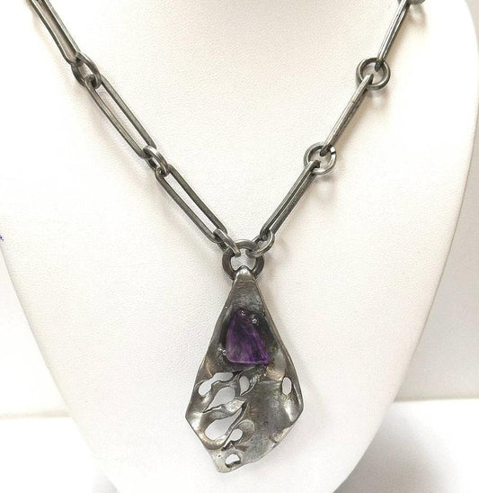 Estate $280 Lysgards Pewetel Tumbled Amethyst Necklace
