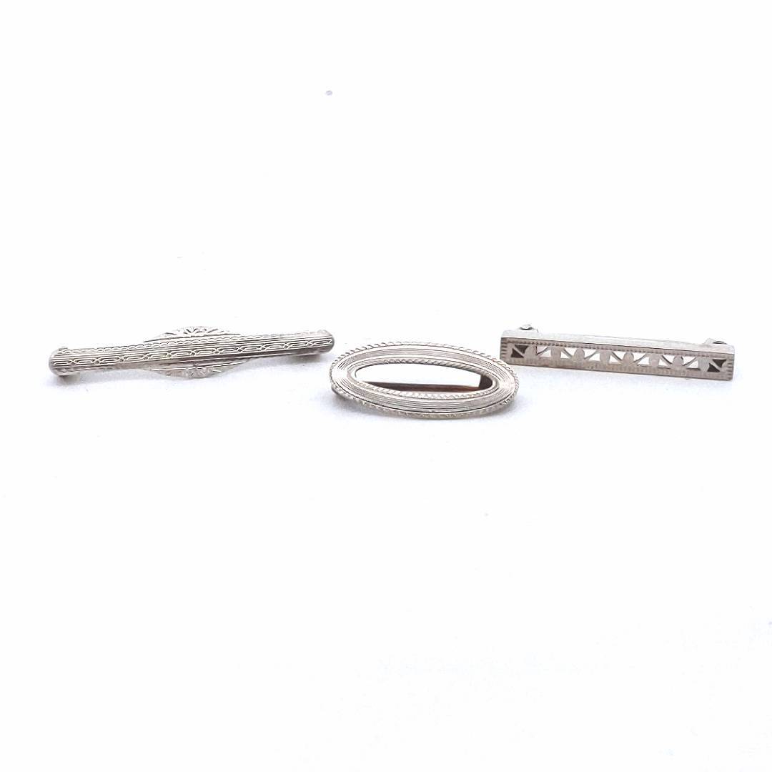 Antique $310 3 14K Yellow Gold Platinum Lingerie Pins