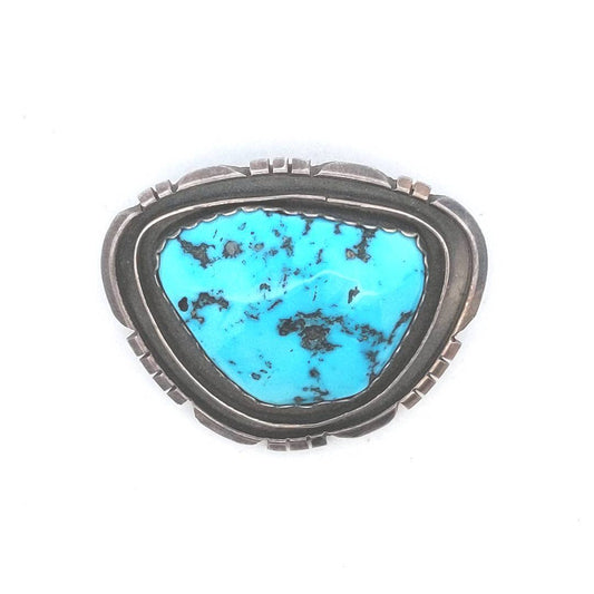 T.Rillie Sterling Silver Sleeping Beauty Turquoise Native American Brooch
