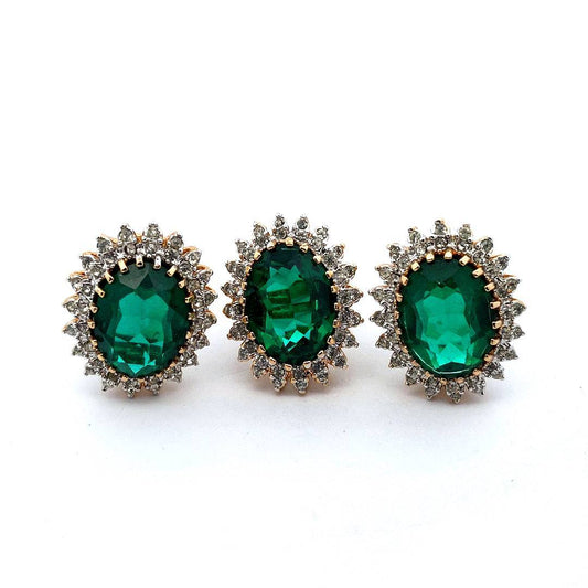 Estate $140 Fantasy Costume Earrings & Ring Jewelry Set