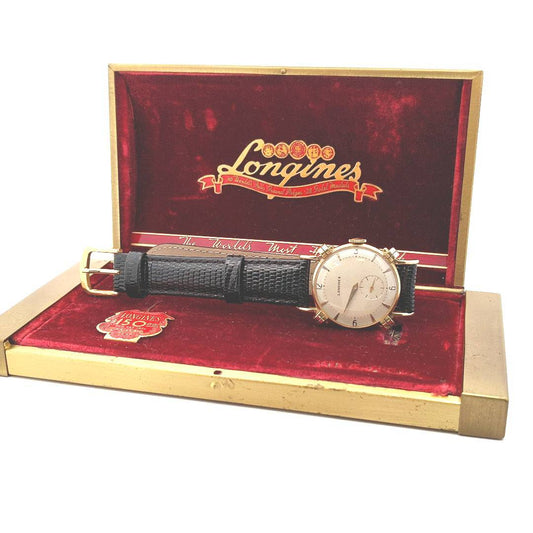 Vintage 14K Yellow Gold Longines Manual Wing Fancy Lug Wristwatch