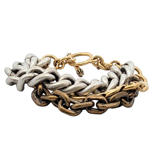 Juicy Couture Gold & Silver Plated Base Metal Link Toggle Bracelet