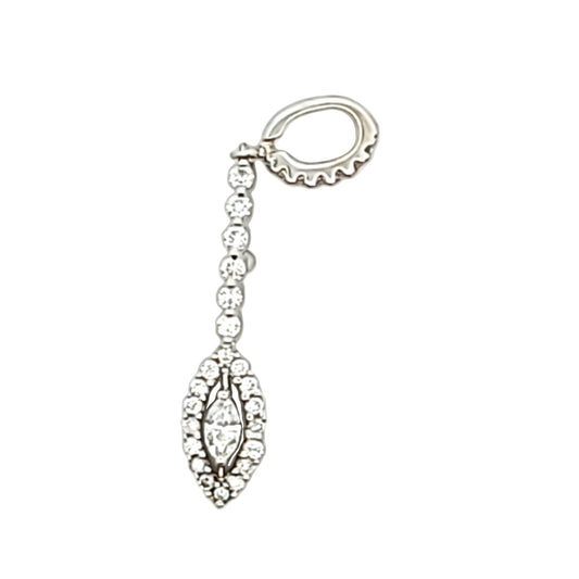 18K White Gold Diamond Drop Pendant