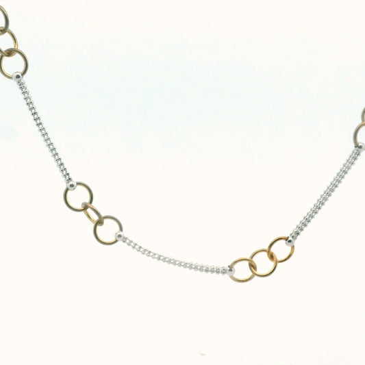 Frederic Duclos Sterling Silver Circle Link & Chain Necklace