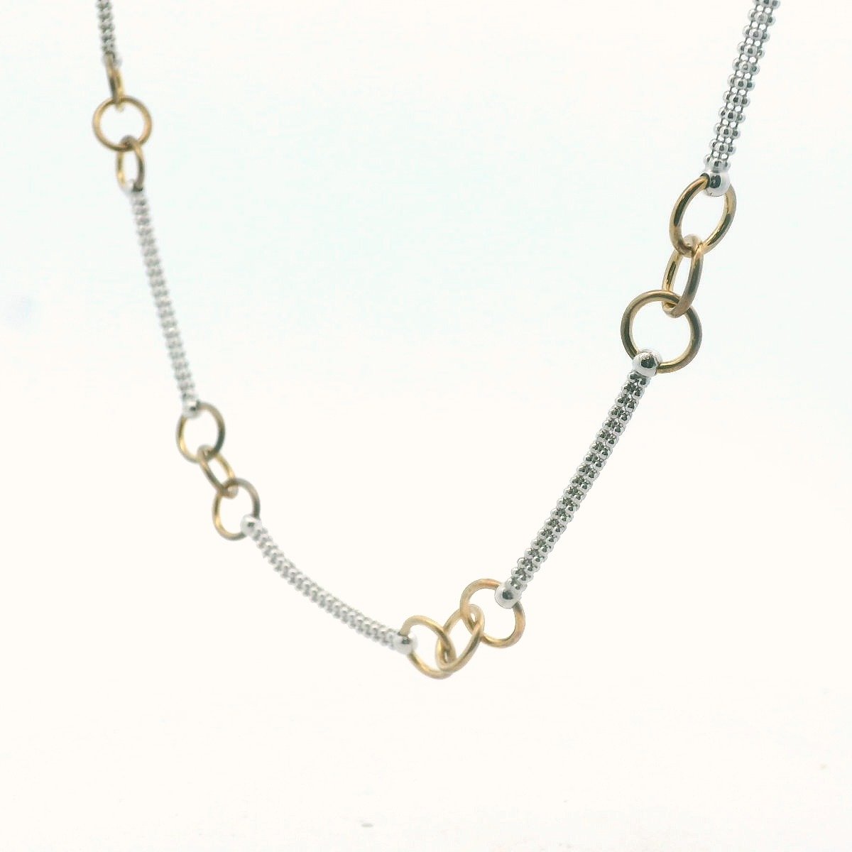 Frederic Duclos Sterling Silver Circle Link & Chain Necklace