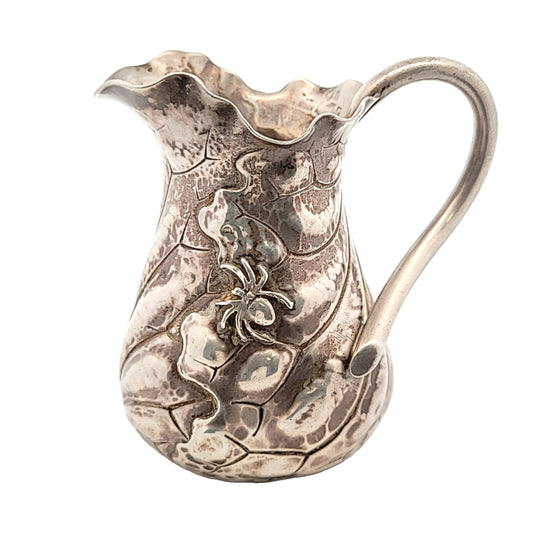 Antique Sterling Silver Shiebler Aesthetic #452 Applied Fly & Spider Creamer
