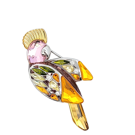 Daniel Swarovski Retired Sterling Silver Crystal Parrot Brooch