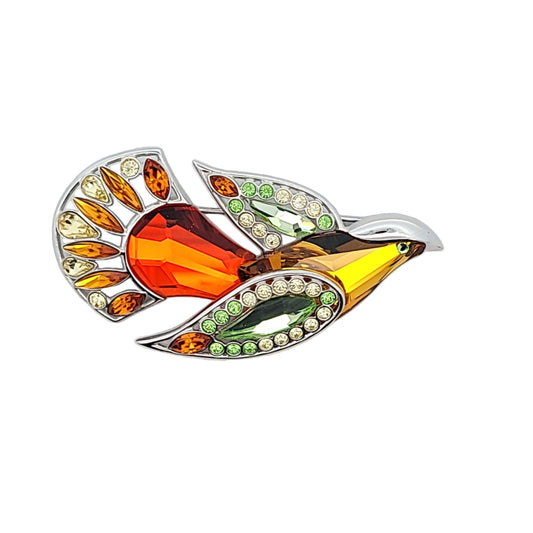 Daniel Swarovski Sterling Silver Crystal Bamona Sun Bird Brooch