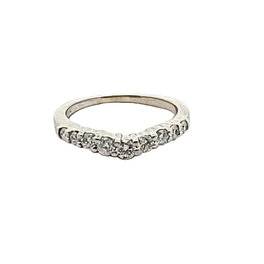14K White Gold Diamond Wedding Band