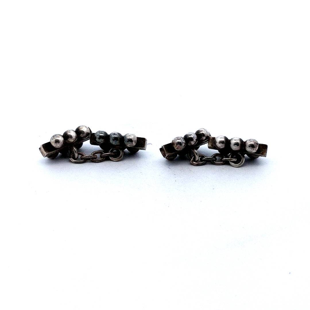 Designer Sterling Silver Georg Jensen Danis By Harald Nielsen Cufflinks