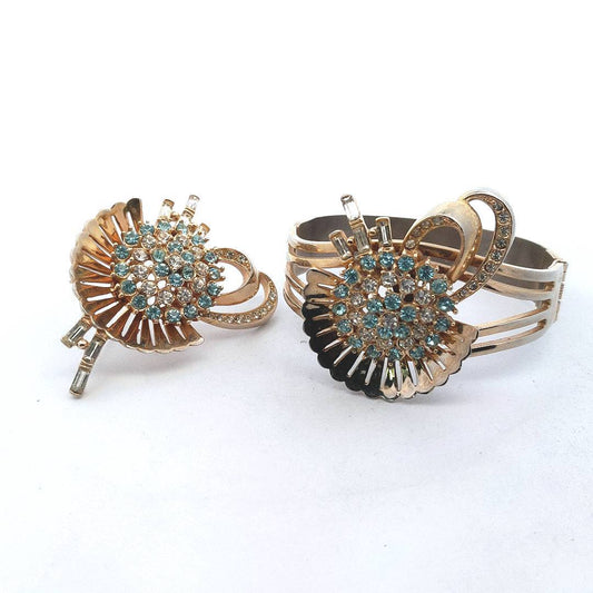 Designer $500 Anthony Costume Bangle & Brooch Set