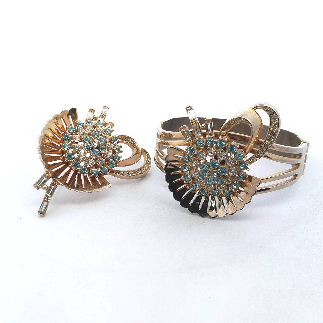 Designer $500 Anthony Costume Bangle & Brooch Set