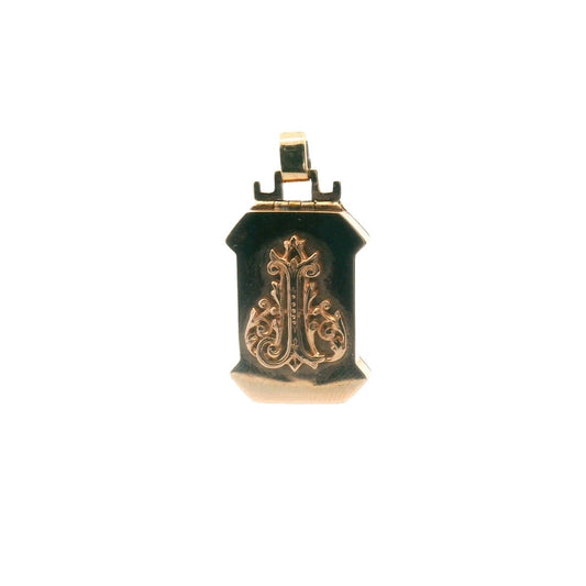 Antique Victorian 14K Rose Gold Mourning Jewelry Memorial Locket Pendant