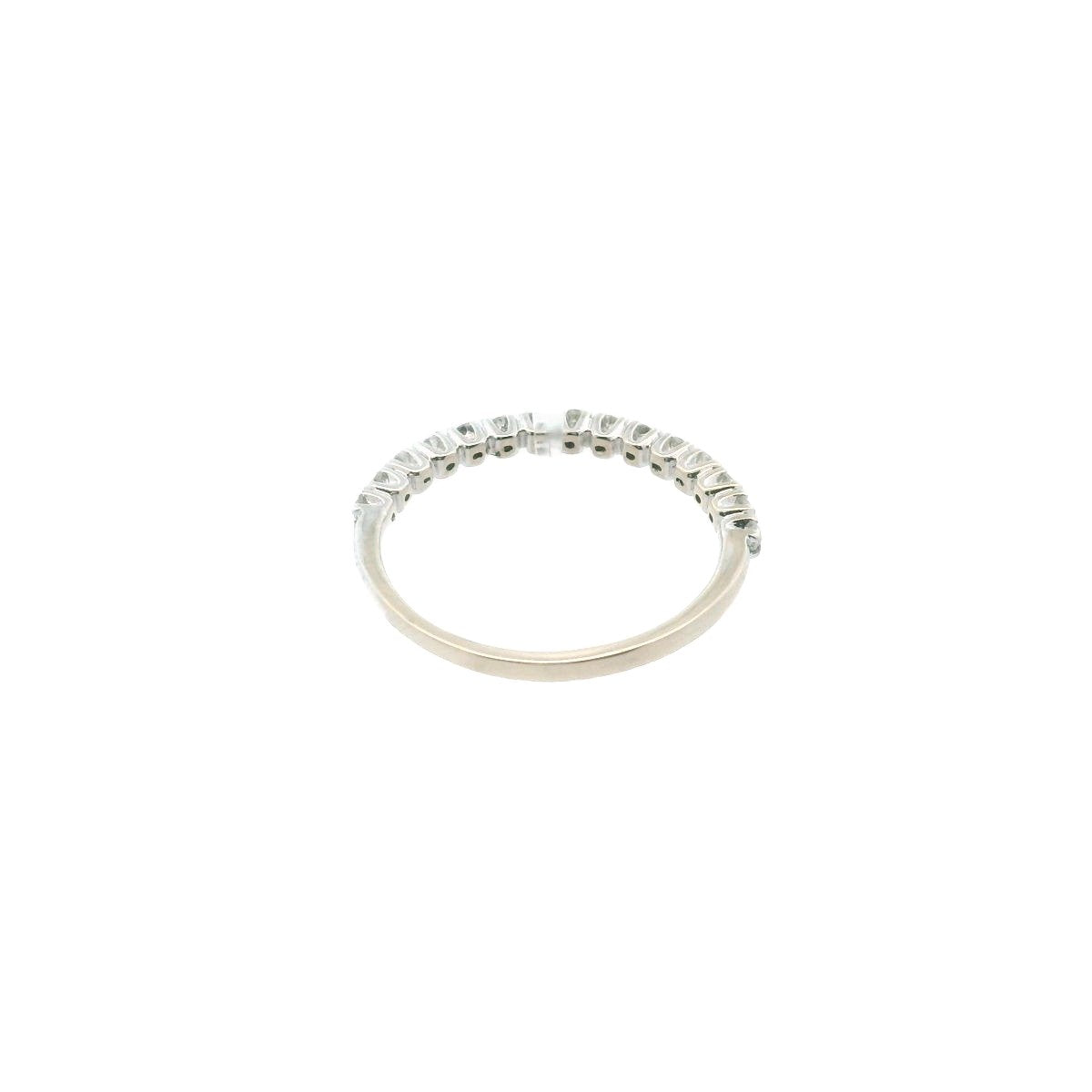 18K White Gold Diamond Half Band