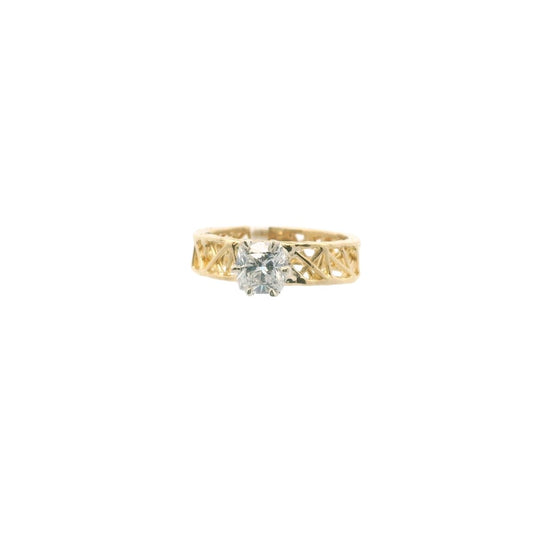 Anthony Kim Web Tracery 18K Gold & Platinum Diamond Engagement Ring