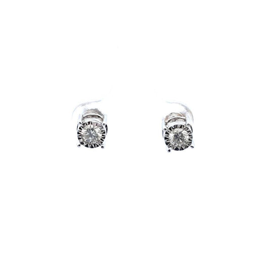 Estate 14K White Gold Diamond Stud Earrings