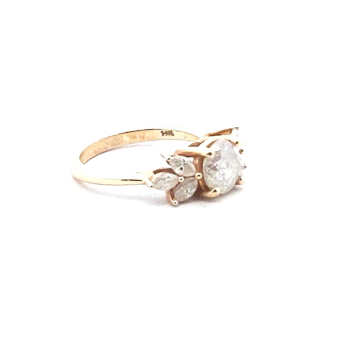 Estate 14K Yellow Gold 1.39ct Natural Diamond Ring