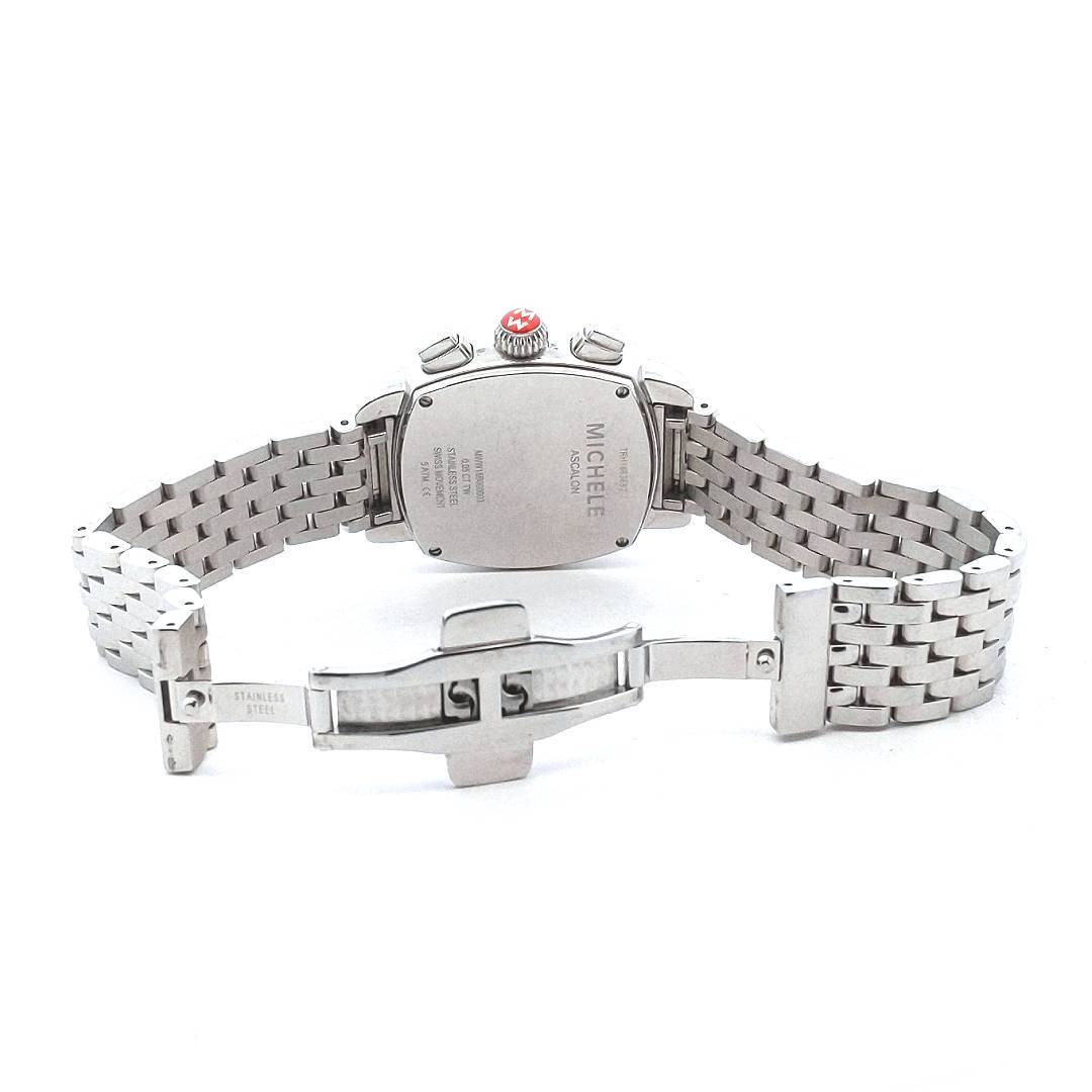 Michele Stainless Steel Diamond Chronograph Ascalon Watch
