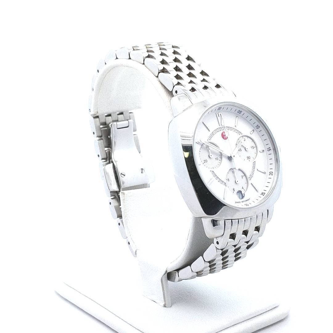 Michele Stainless Steel Diamond Chronograph Ascalon Watch