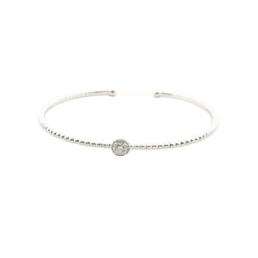 Marli Avenues 18K White Gold Diamond Halo Cuff Bracelet