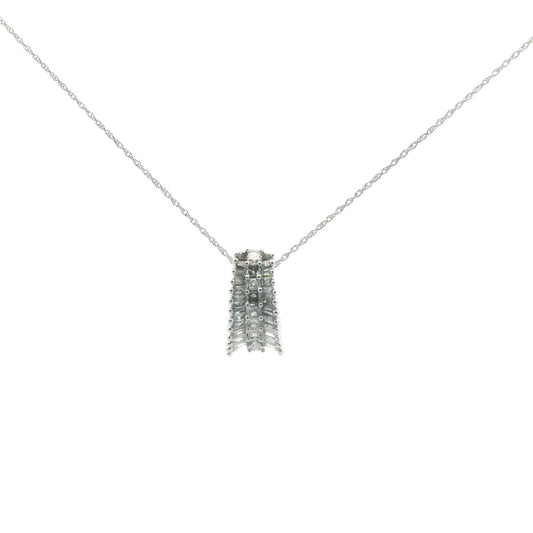 14K White Gold Diamond Pendant Necklace