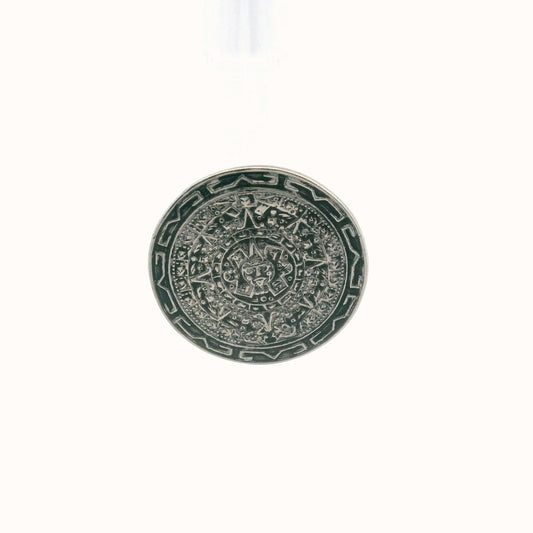 J. Gomez Sterling Silver Taxco Handmade Aztec Brooch