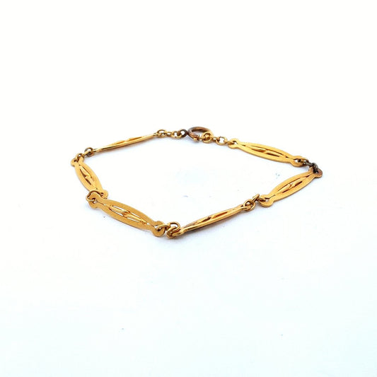 Antique $1800 20K Yellow Gold Bar Link Bracelet