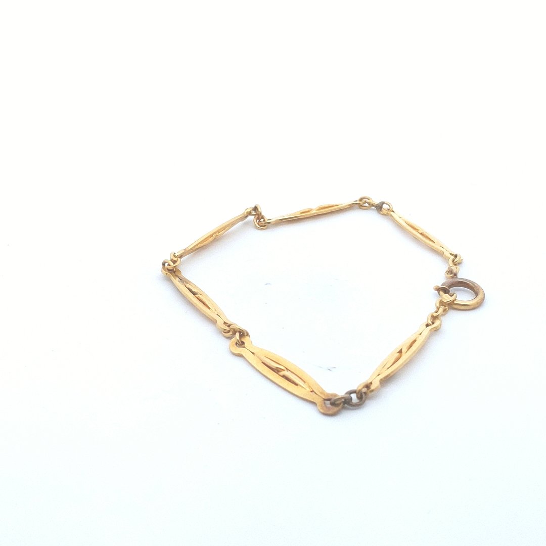 Antique $1800 20K Yellow Gold Bar Link Bracelet