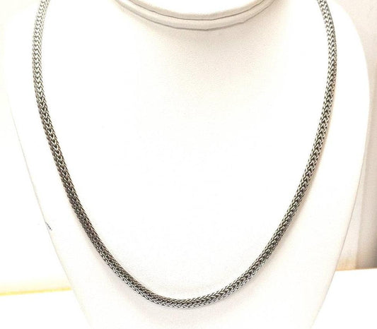 John Hardy Sterling Silver Woven Wheat Necklace