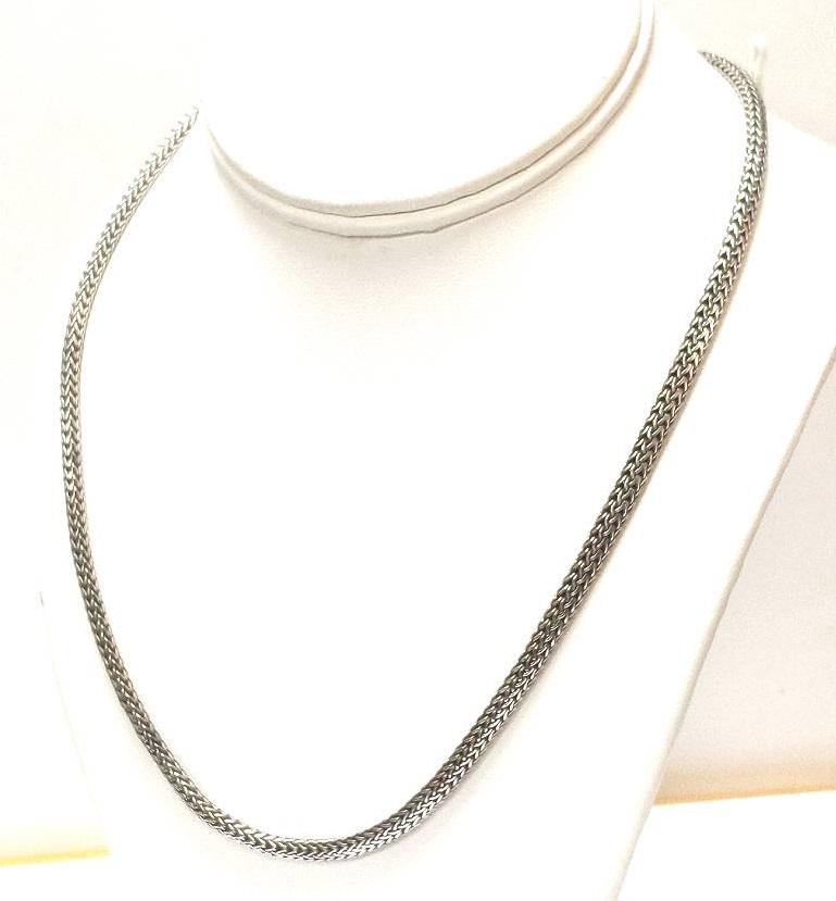 John Hardy Sterling Silver Woven Wheat Necklace