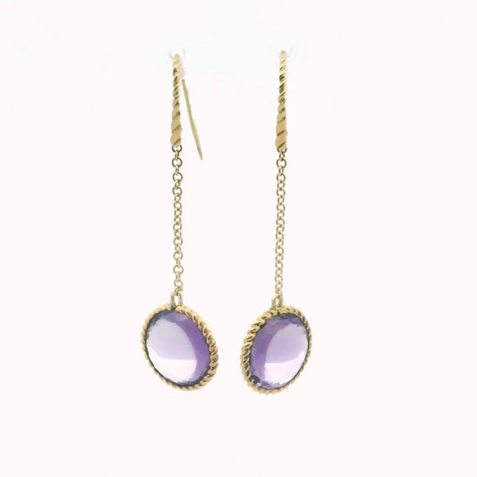 Roberto Coin 18K Yellow Gold Amethyst French Wire Drop Earrings