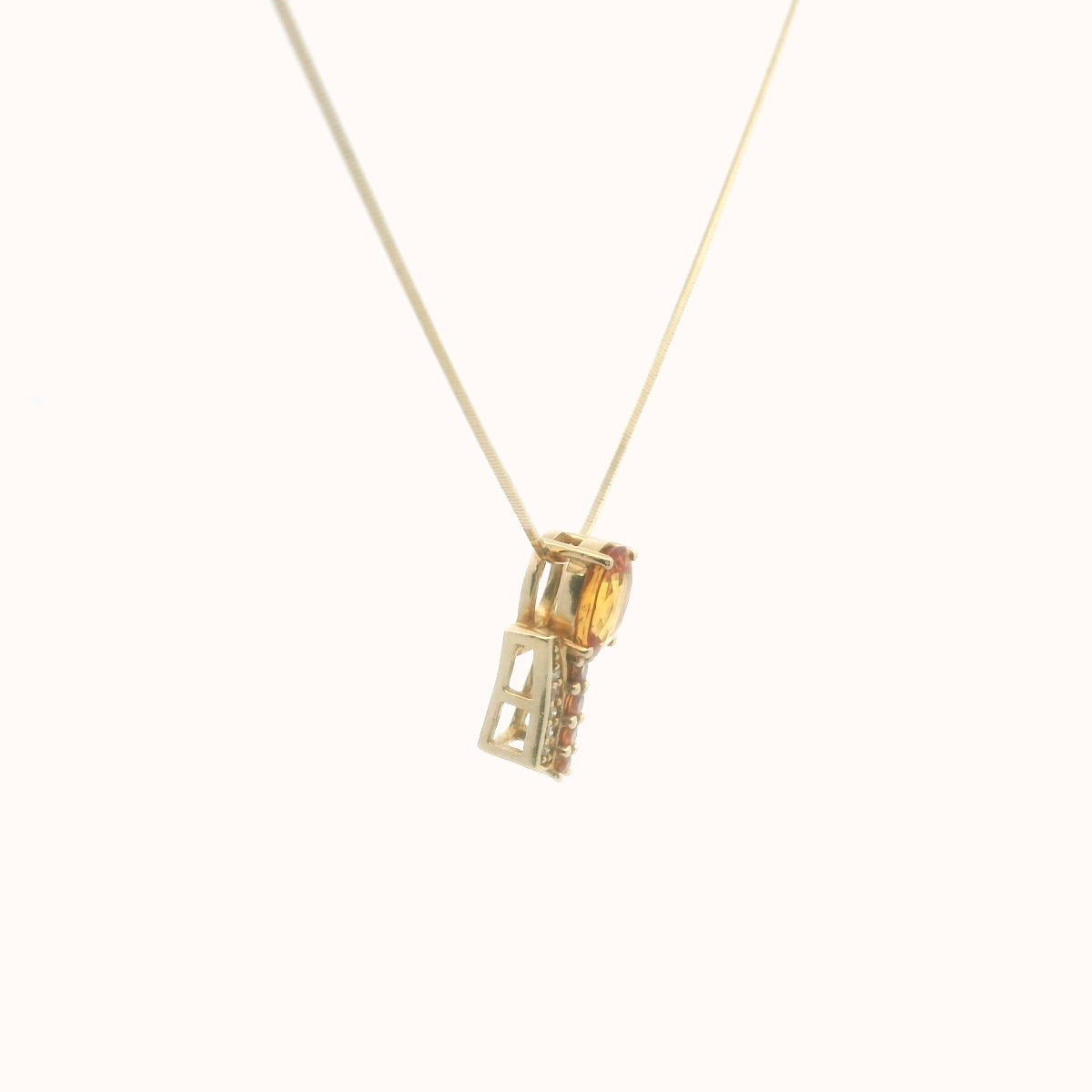 EFFY 14K Yellow Gold Diamond & Orange Sapphire Necklace