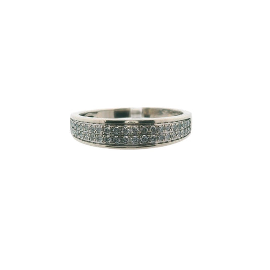 14K White Gold Diamond Band