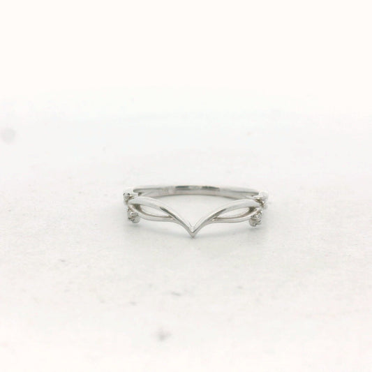 18K White Gold Diamond Accent Ring