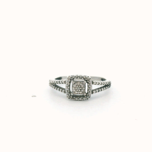 Sterling Silver Single Diamond Ring